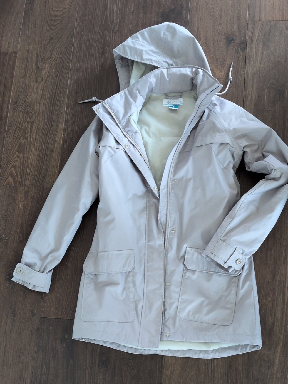Columbia Lightly Padded Trench, Rain jacket, Pale Gray